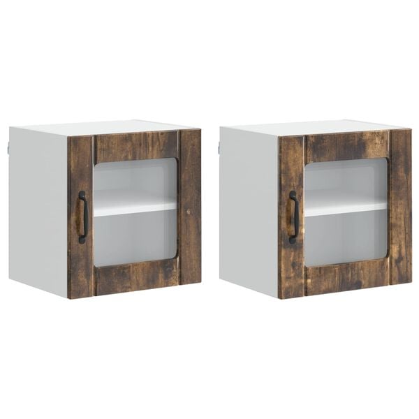 vidaXL Kitchen Cabinet 2 pcs Smoked Oak 40 x 31 x 40 cm