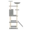 vidaXL Cat Tree with Sisal Scratching Posts Light Grey 166 cm