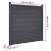 vidaXL Fence Panel Set Grey 353x186 cm WPC