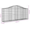 vidaXL Arched Gabion Baskets 18 pcs 200x30x80/100 cm Galvanised Iron