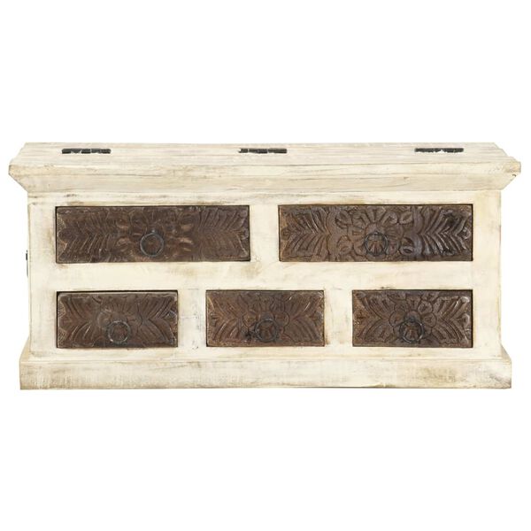 vidaXL Coffee Table White 68x68x30 cm Solid Mango Wood