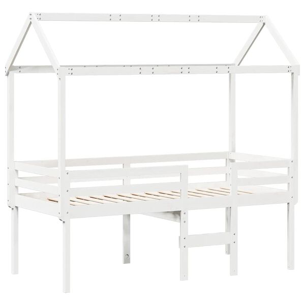 vidaXL High Sleeper Bed without Mattress White 80x200 cm Solid Wood Pine