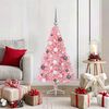 vidaXL Artificial Pre-lit Christmas Tree with 150 LEDs Pink 120 cm PVC