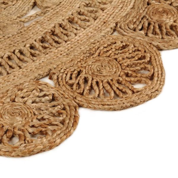 vidaXL Area Rug Hand-braided Jute 150 cm Round