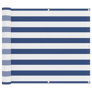 vidaXL Balcony Screen Blue and White 90 x 200 cm PU coated oxford alu
