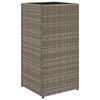 vidaXL Garden Planters 2 pcs Grey 30x30x60 cm Poly Rattan