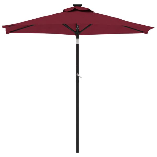 vidaXL Garden Parasol with Steel Pole Bordeaux Red 225x225x212 cm