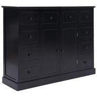 vidaXL Sideboard with 10 Drawers Black 113x30x79 cm Wood