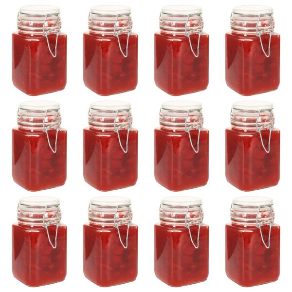 vidaXL Glass Jam Jars with Lock 12 pcs 260 ml