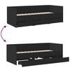 vidaXL Daybed with Drawers without Mattress Black 75x190 cm Small Single