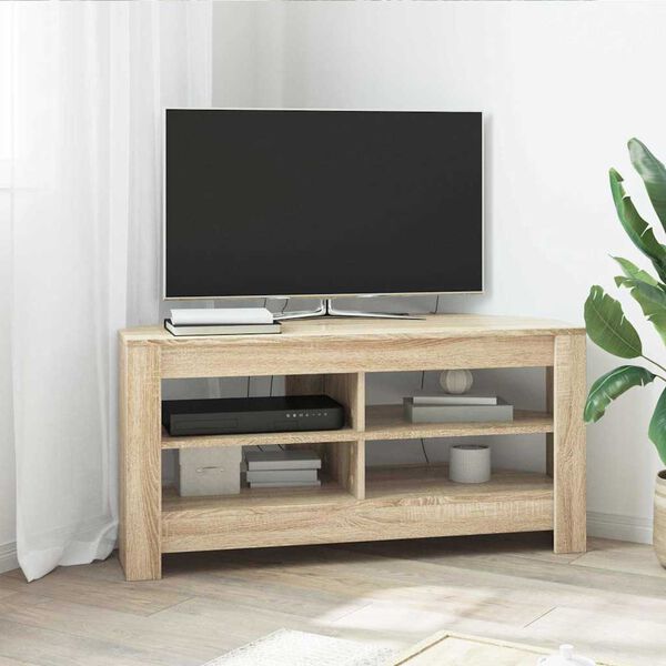 vidaXL Corner TV Cabinet Sonoma Oak 102 x 40.5 x 45 cm Engineered Wood