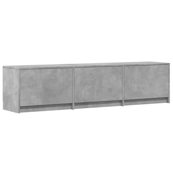 vidaXL TV Cabinet with LED Concrete 165 x 34 x 40 cm Engineered Wood