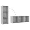 vidaXL TV Cabinets 2 pcs Concrete Grey 107x35x37 cm Engineered Wood