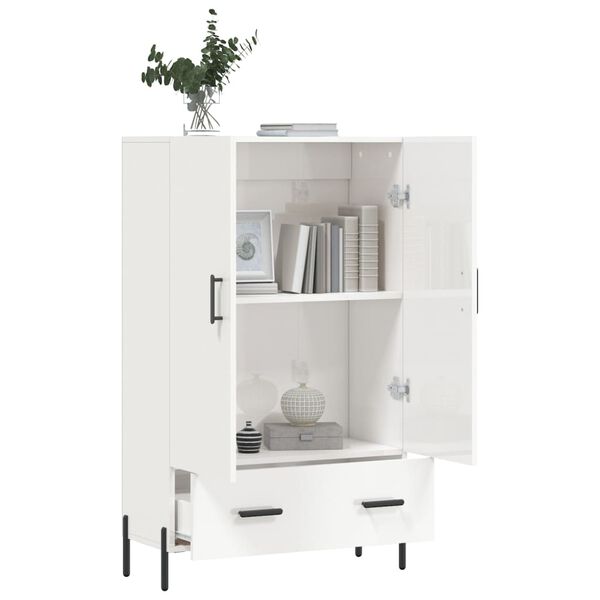 vidaXL Highboard High Gloss White 69.5x31x115 cm Engineered Wood
