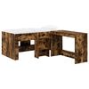 vidaXL Kids'High Bed Frame with Desk 2 pcs Smoked Oak Engineered Wood