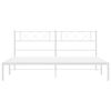 vidaXL Metal Bed Frame without Mattress with Headboard White 193x203cm