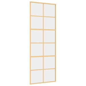 vidaXL Sliding Door Gold 76x205 cm Clear ESG Glass and Aluminium