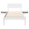 vidaXL Bed Frame with Headboard White 75 x 190 cm Solid Pine Wood