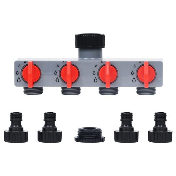 vidaXL Garden Automatic Water Timer 4 Way Valve