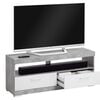 FMD TV/Hi-Fi Stand Concrete Grey and Glossy White