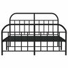vidaXL Metal Bed Frame without Mattress with Footboard Black 180x200cm