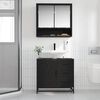 vidaXL Bathroom Furniture Set 2 pcs Black oak Engineered wood