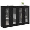vidaXL Wall Cabinets 2 pcs Black Oak 69.5 x 34 x 90 cm Engineered Wood