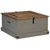 vidaXL Storage Chest HALDEN Grey 91x91x47 cm Solid Wood Pine