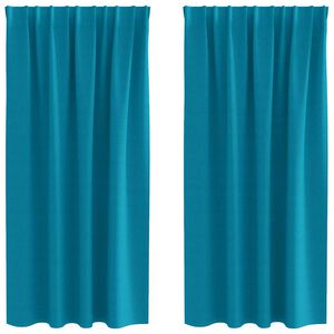 vidaXL Blackout Curtains with Rings 2 pcs Turquoise 175 x 140 cm