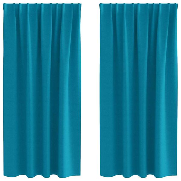 vidaXL Blackout Curtains with Rings 2 pcs Turquoise 175 x 140 cm