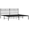 vidaXL Metal Bed Frame without Mattress with Headboard Black 180x200cm