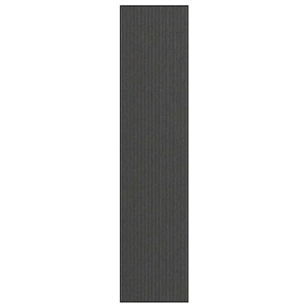 vidaXL Doormat Stripe Black and Grey 115x500 cm