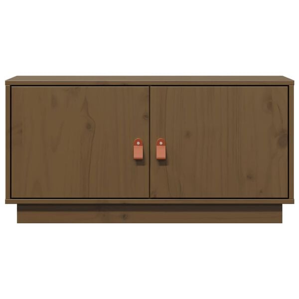 vidaXL TV Cabinet Honey Brown 80x34x40 cm Solid Wood Pine