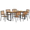 vidaXL Garden Dining Set 7 pcs Black and Brown Poly Rattan