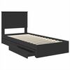 vidaXL Storage Bed with Headboard Black 100 x 200 cm Engineered Wood