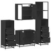 vidaXL 4&nbsp;Piece Bathroom Furniture Set&nbsp;Black Engineered Wood