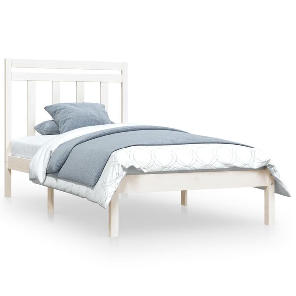 vidaXL Bed Frame without Mattress White 100x200 cm Solid Wood
