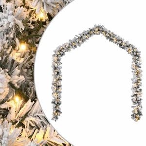 vidaXL Christmas Garland with LED Lights Green 5 m PVC