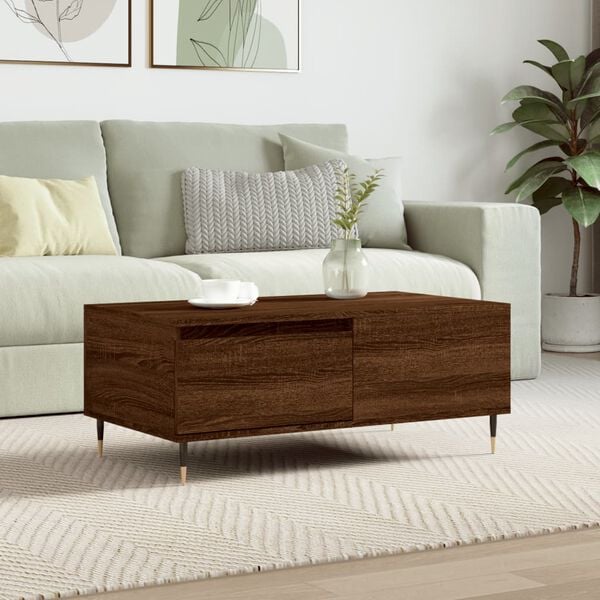vidaXL Coffee Table Brown Oak 90x50x36.5 cm Engineered Wood