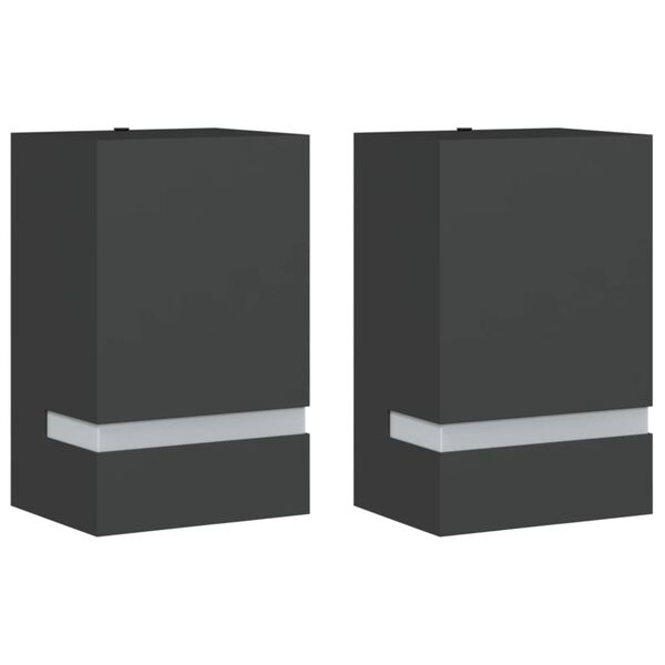 vidaXL Outdoor Wall Lights 2pcs Black Stainless Steel