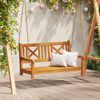 vidaXL Swing Bench Brown 110 x 56 x 58.5 cm Solid Acacia Wood