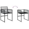 vidaXL 9 Piece Garden Dining Set Black Poly Rattan