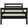 vidaXL Bed Frame without Mattress Black 90x190 cm Single Solid Wood Pine