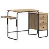 vidaXL Desk with Storage Artisan Oak 120 x 50 x 75 cm