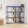vidaXL 4-Layer Shelves 2 pcs Blue Steel&Engineered Wood
