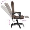 vidaXL Massage Reclining Office Chair Brown Faux Leather