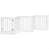 vidaXL Dog Gate with Door Foldable 15 Panels White 750 cm Poplar Wood