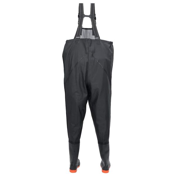 vidaXL Chest Waders with Boots Black Size 44