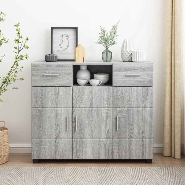 vidaXL Wooden Cabinet Grey Sonoma 88.5 x 30.5 x 73 cm Engineered Wood