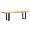 vidaXL Bench 160 cm Solid Rough Mango Wood and Steel